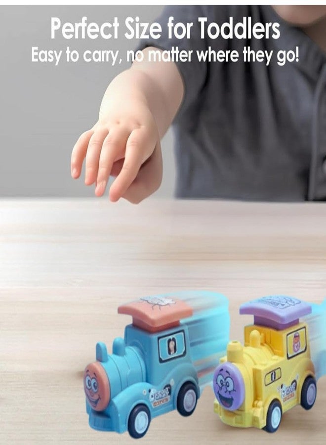 VRION Push and Go Train Toy Set, Press & Go Friction-Powered Train 1-5 Years - Mini Racing, Push & Go Vehicle for Early Learning, Motor Skill, Fun Toy for Toddlers & Kids - Pack of 4 Pieces - Image 5